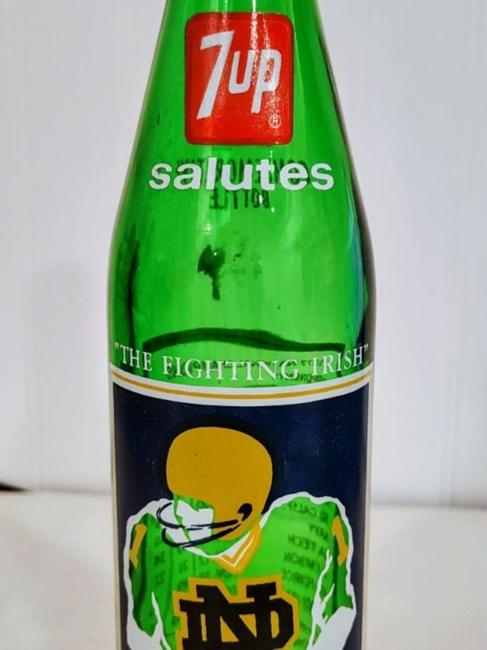 VINTAGE 1977 NOTRE DAME 7UP BOTTLE NATIONAL CHAMPS